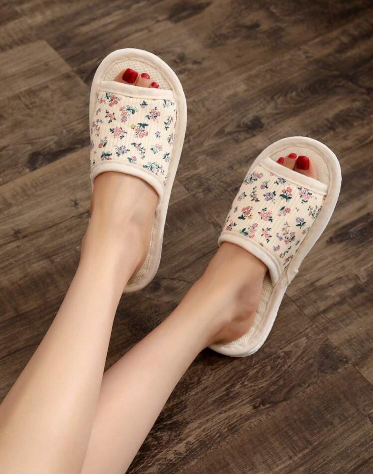 Noor Linen Slides – Soft & Breathable Indoor/Outdoor Comfort - K2002