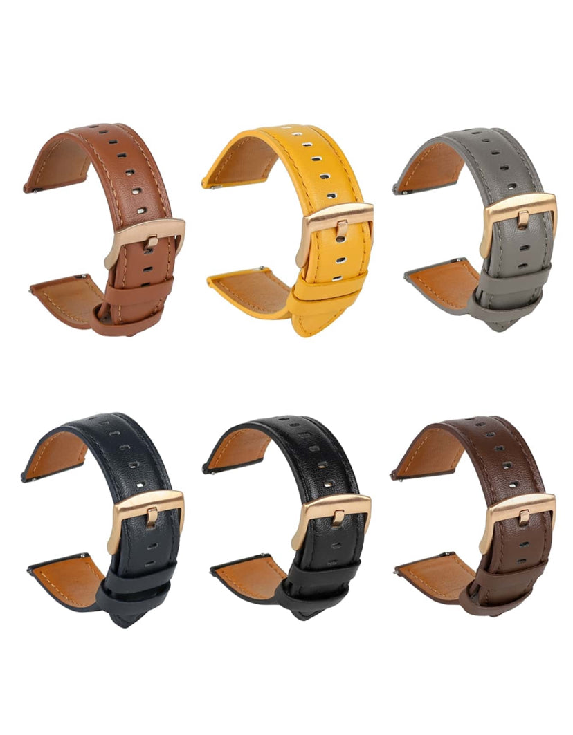 Soft Quick-Release Leather Watch Band – Black/Brown/Coffee – Compatible with Huawei Watch 4 Pro New Smartwatch, 20mm/22mm