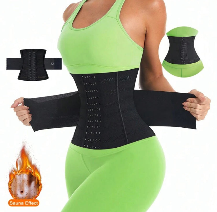 Women’s Black Mesh Breathable Abdominal Trainer Corset – Sports Waist Shaper - MH1199