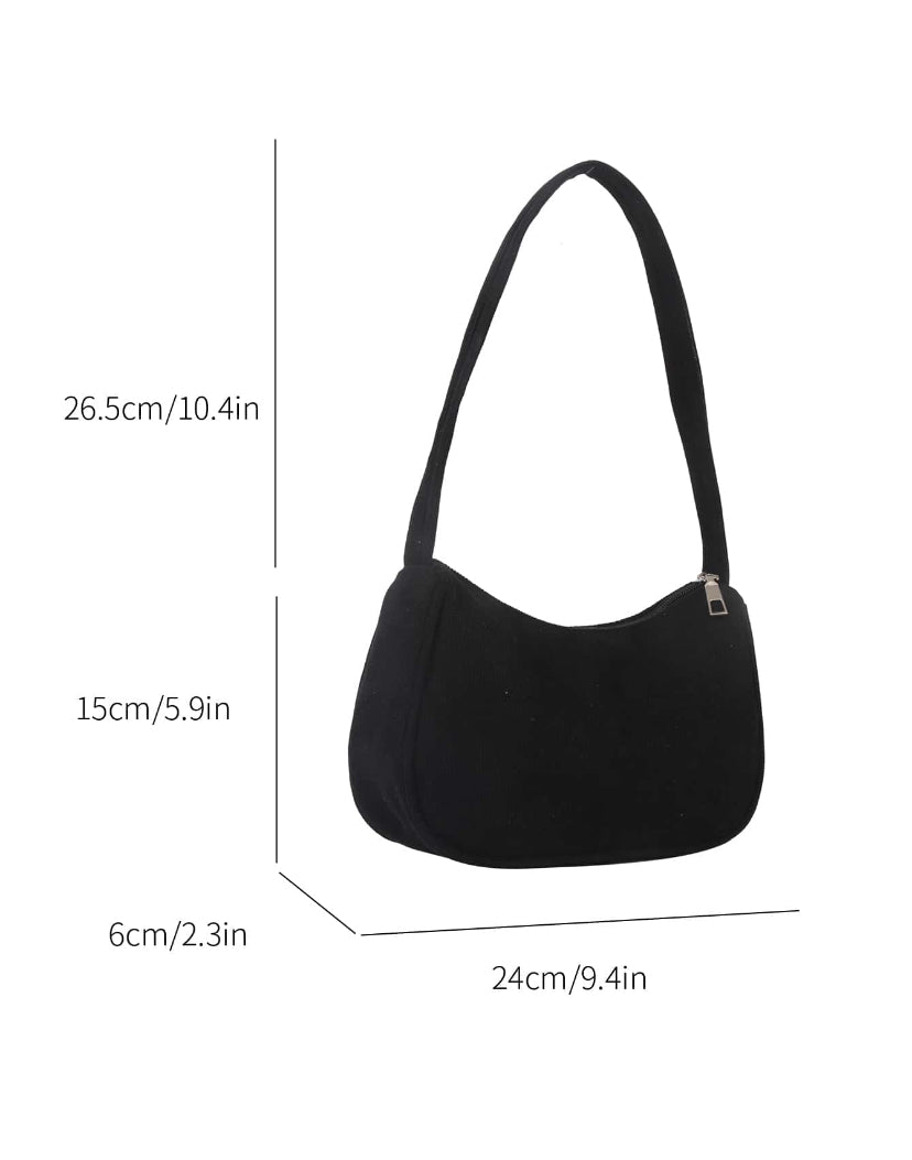 Minimalist Small Black Hobo Bag – Sleek Everyday Shoulder Purse for Women
