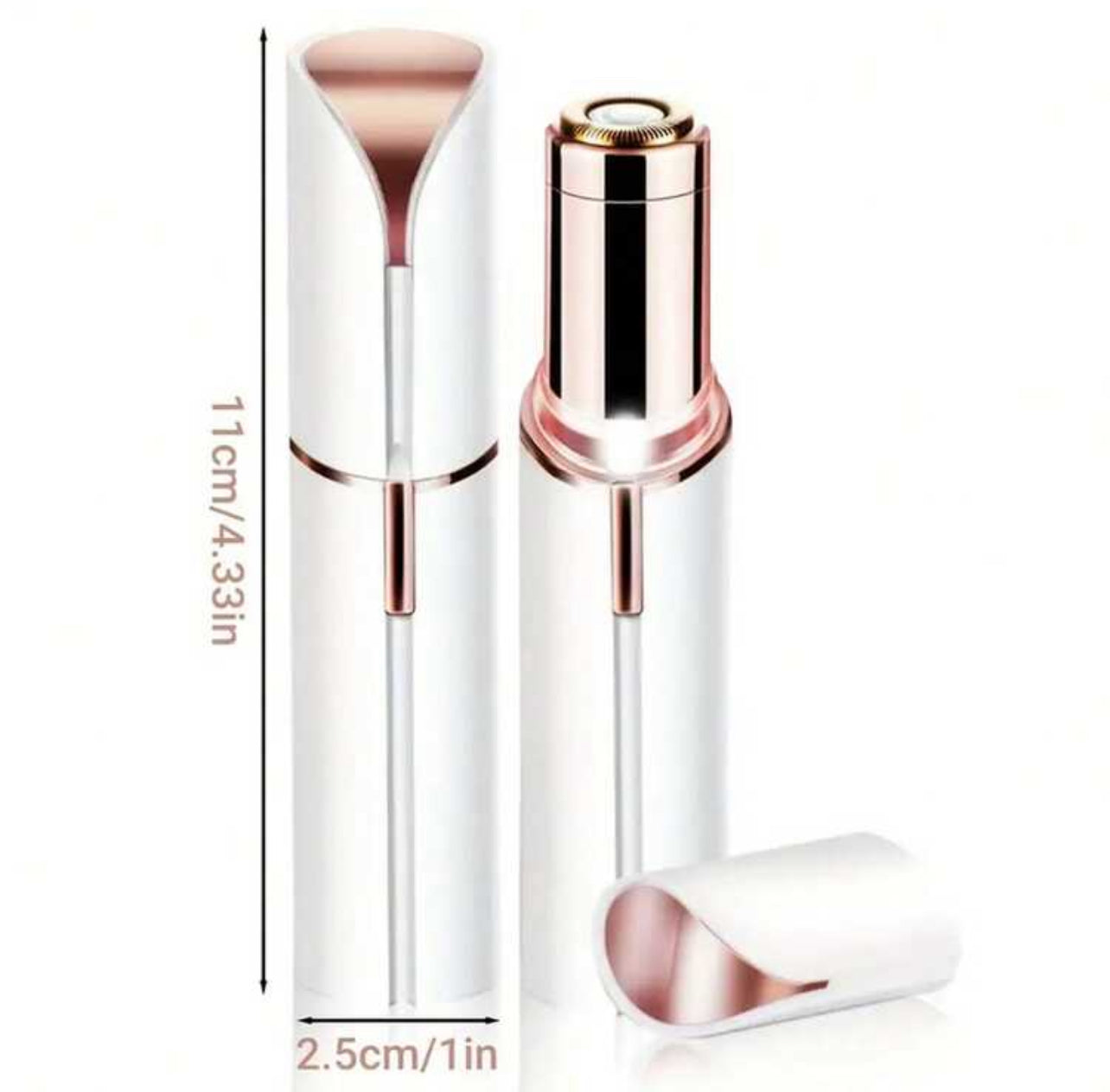 Women’s Facial Hair Remover – Portable USB Rechargeable Electric Shaver (Gold & White)