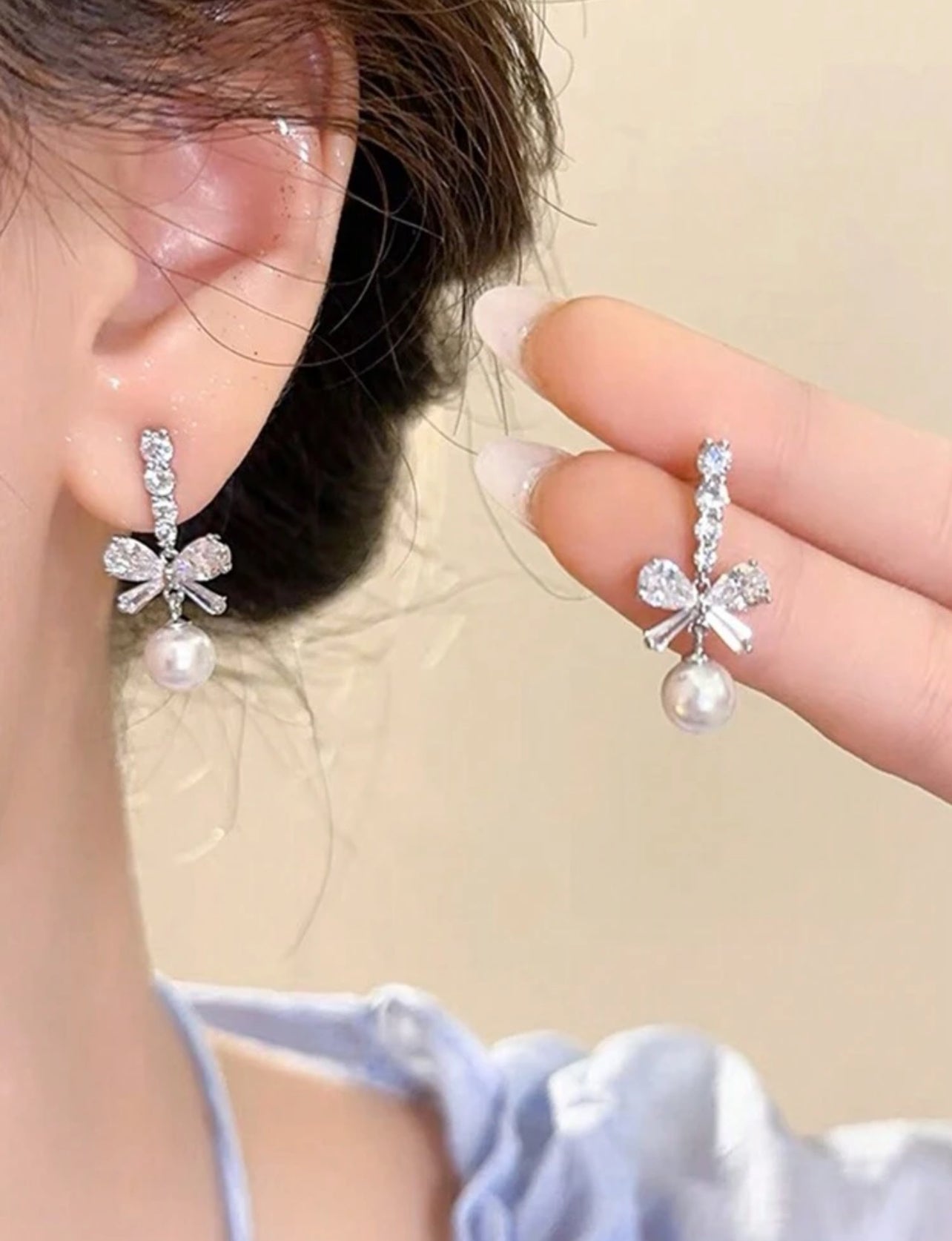 1 Pair Elegant French Knot Earrings with Faux Pearl – Women’s Luxury Design