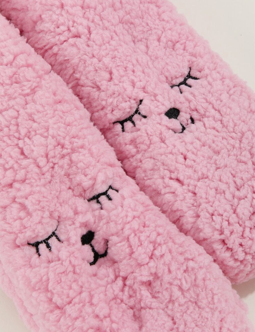 Cartoon Embroidery Fluffy Crew Socks