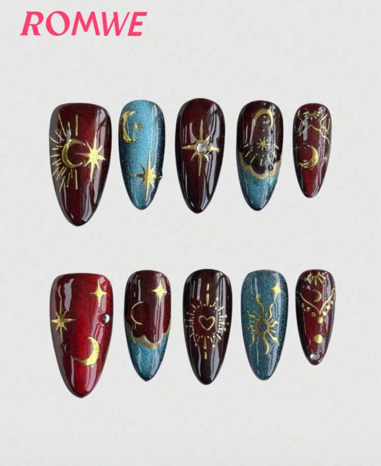 Star Decorated False Nails – 10pcs