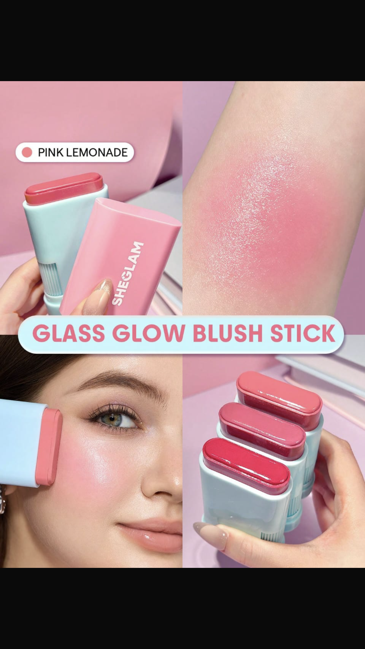 SHEGLAM Glass Glow Blush Stick β Pink Lemonade
