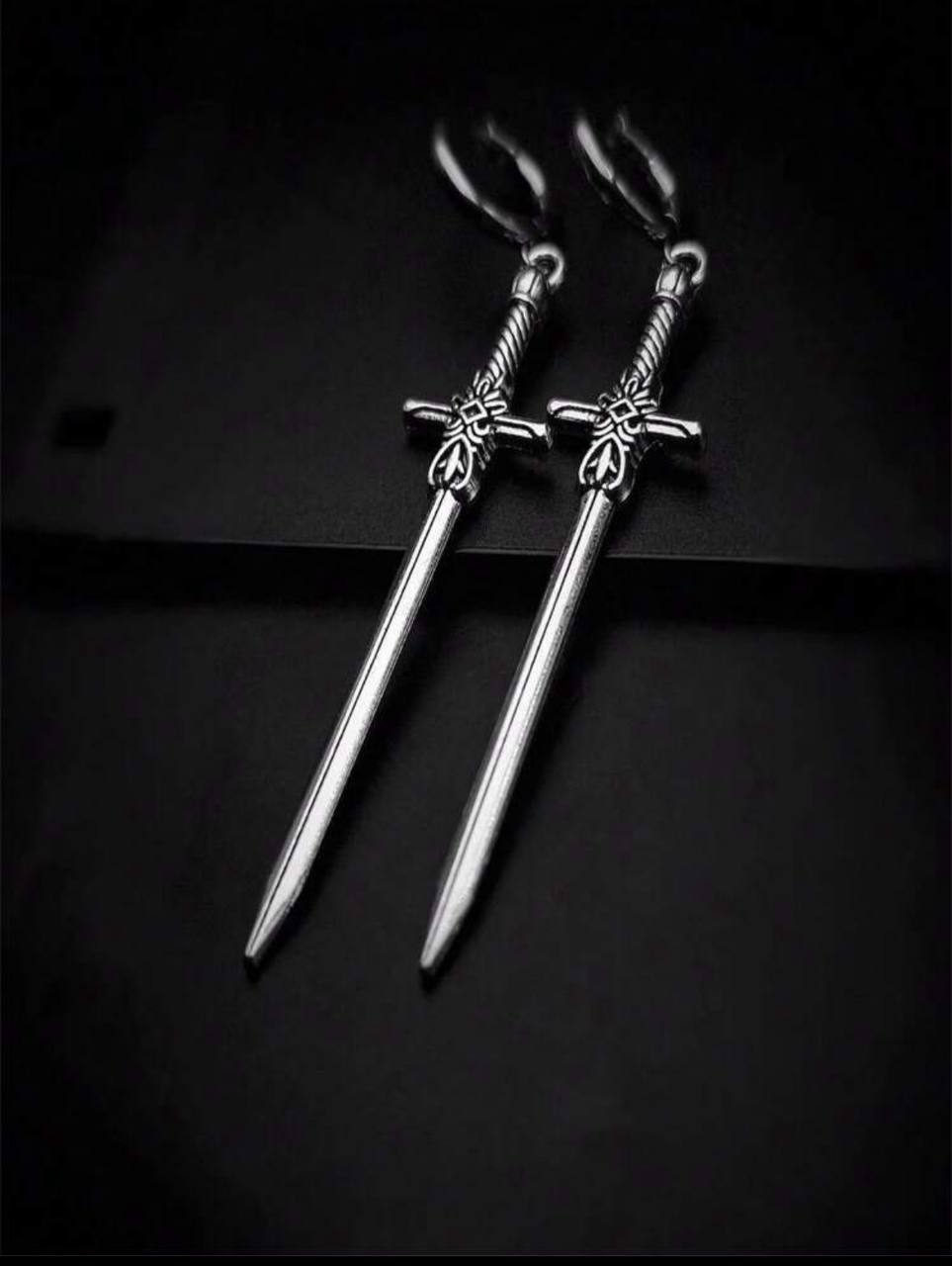 2pcs Gothic Punk Sword Pendant Earrings – Y2K Retro Style Statement Jewelry for Women