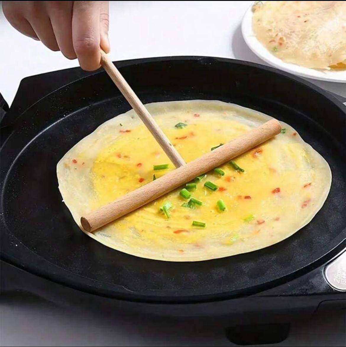 1pc Wooden I-Shaped Reusable Pancake Batter Spreader – 6.29in