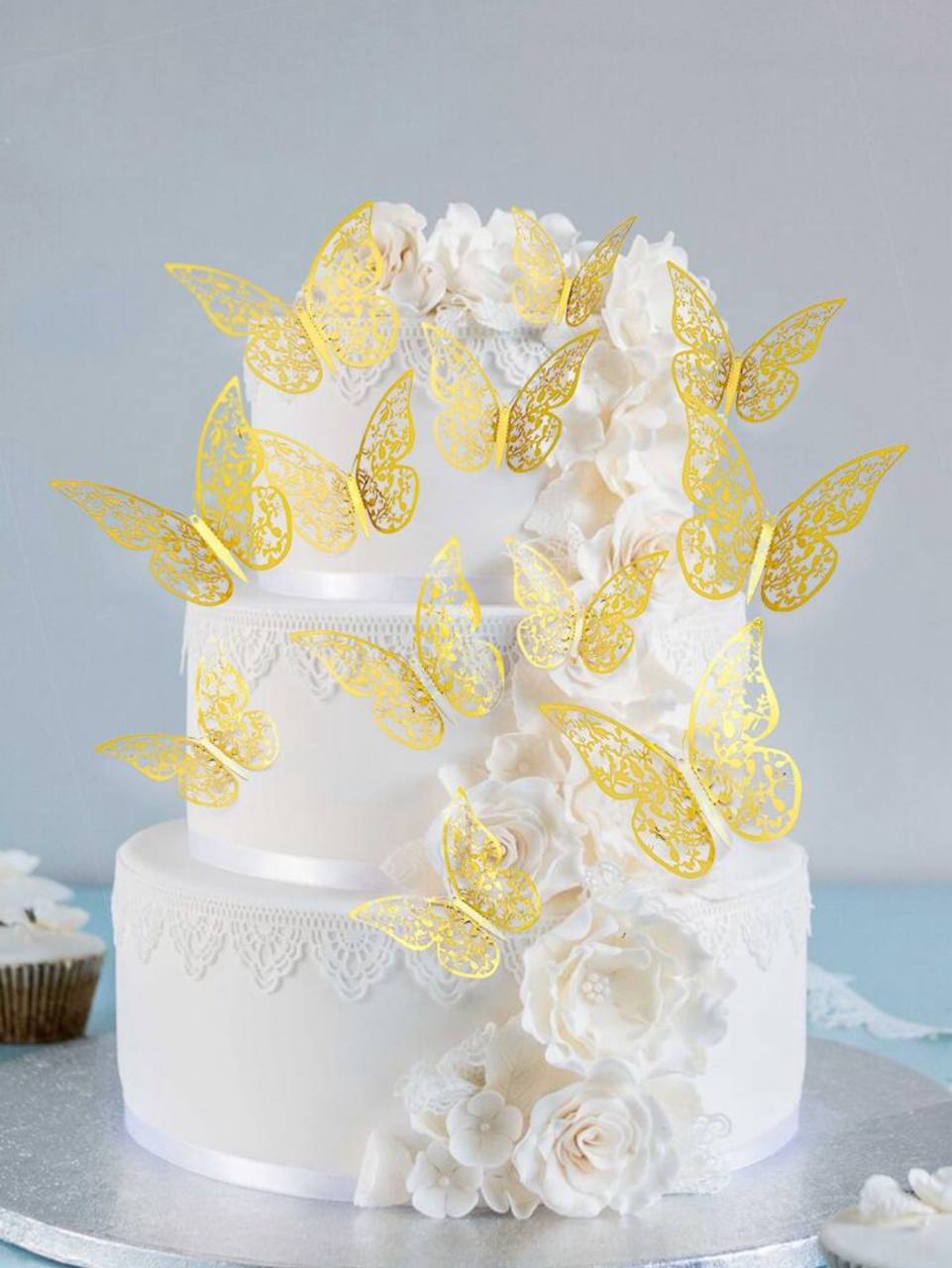 12pcs Butterfly Paper Cake Topper Set – Creative Cake Decoration for Birthdays & Parties
