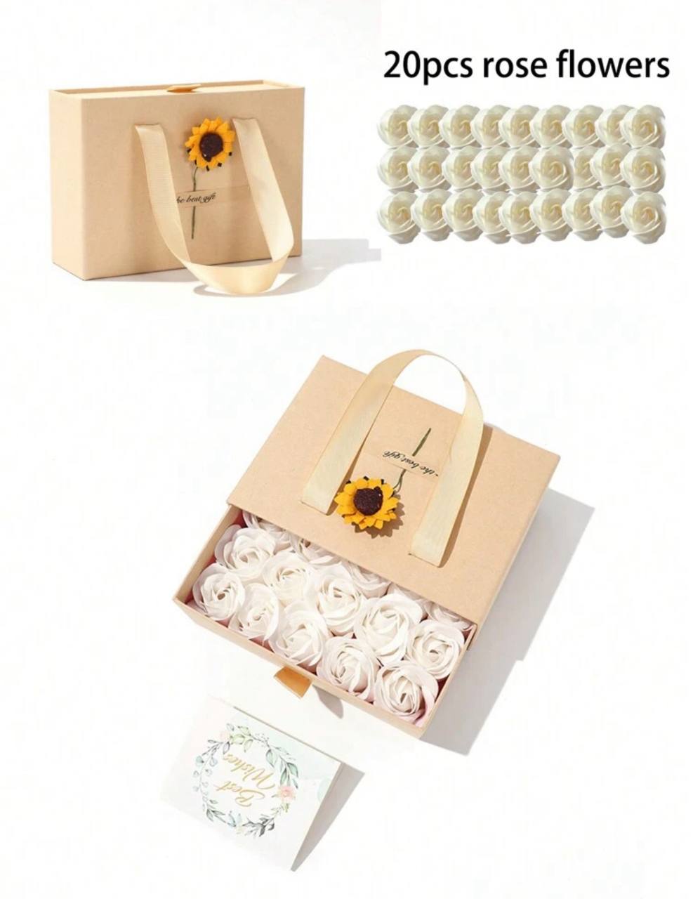 20pcs Floral Scented Bath Soap Rose Flower Petals – Essential Oil Infused Gift Set for Women, Mom, Birthday, Valentine’s Day & Christmas