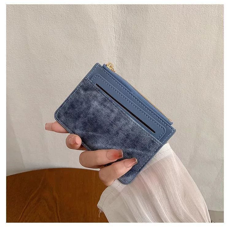 Trendy Denim Slim Card Holder with Zipper & Bag Clip S1 code : 1719