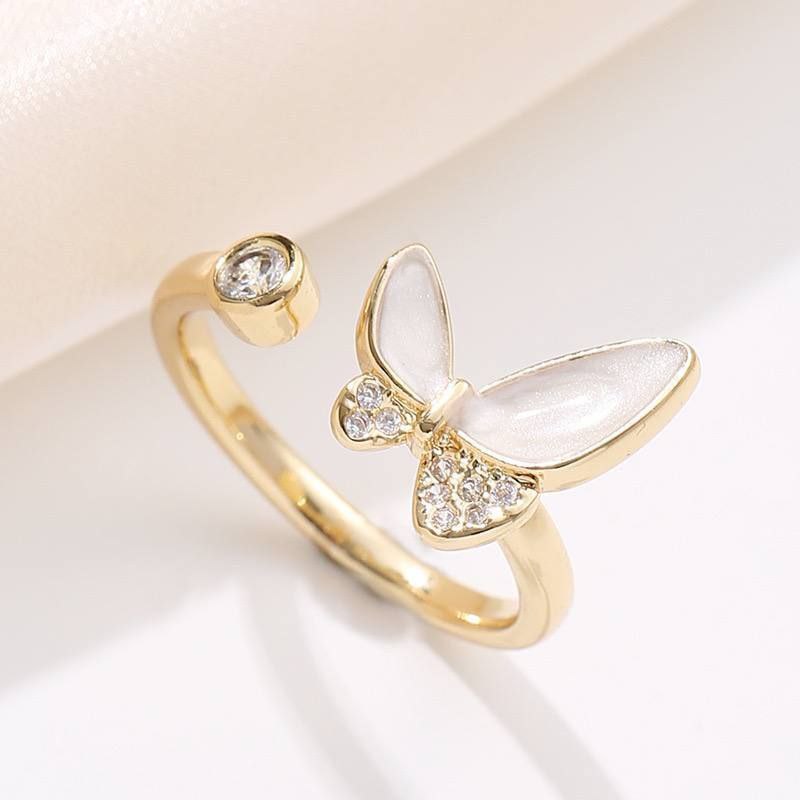 Gold Plated Zircon Ring – Free Size S1