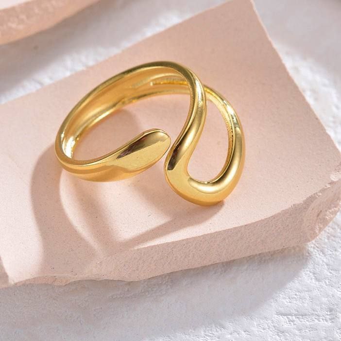 Pure 316 Stainless Steel Ring – Heavy Quality, Real Gold Plated S1