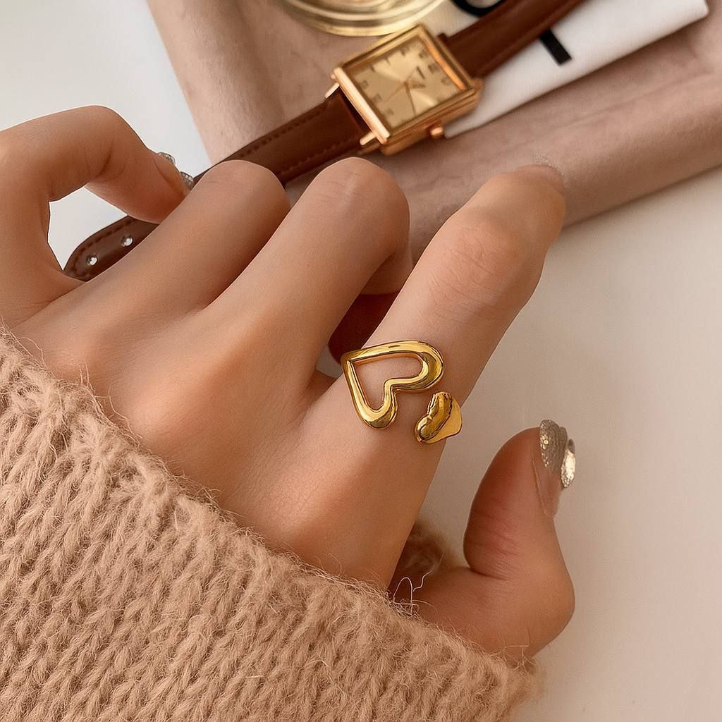 Pure 316 Stainless Steel Ring – Heavy Quality, Real Gold Plated S1