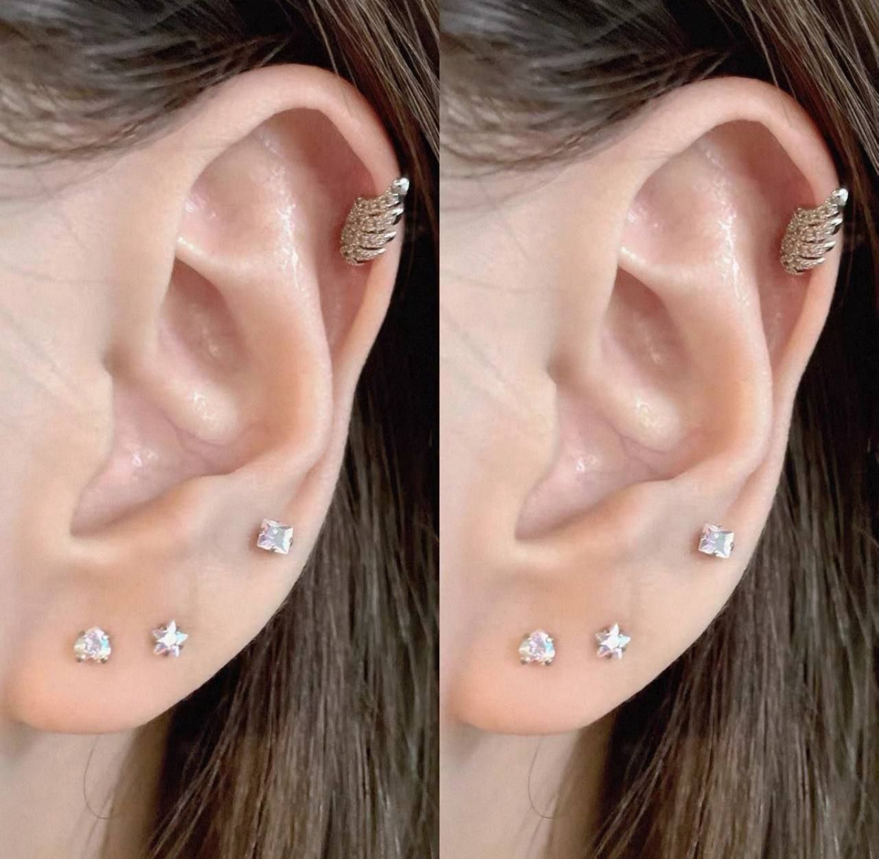 Bar Back Piercing – Pure 316 Stainless Steel with Zircon Stones S1