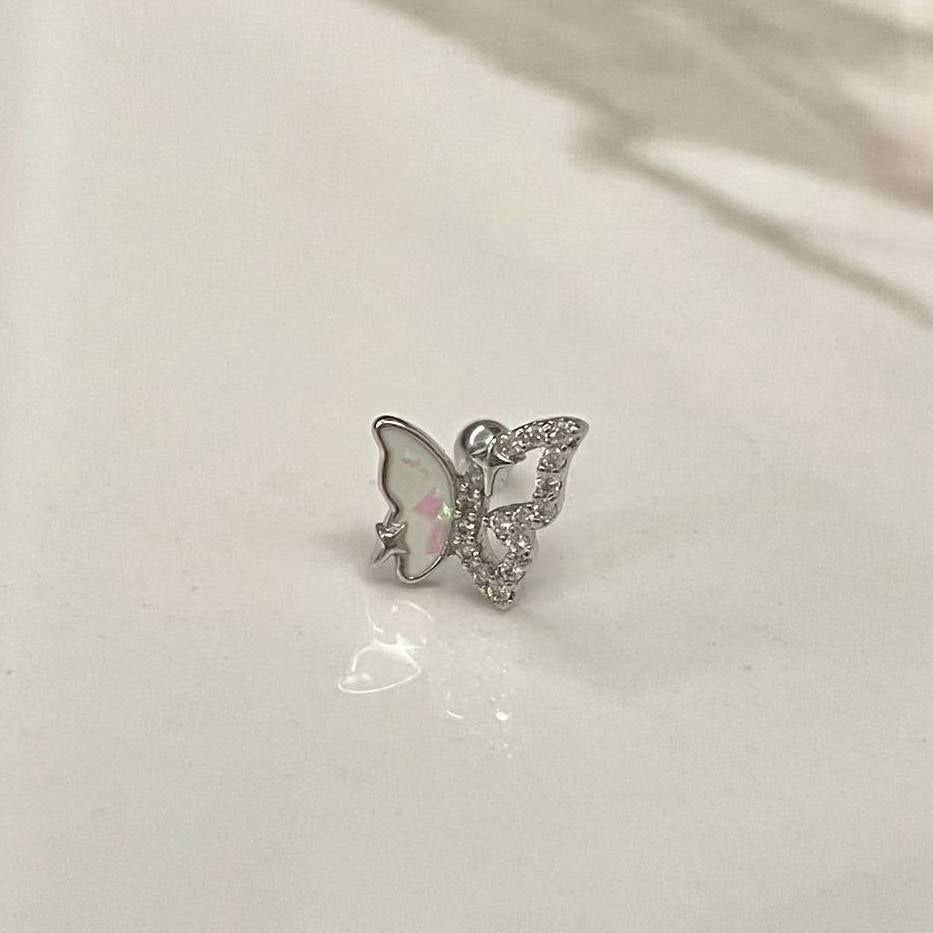 Bar Back Piercing – Pure 316 Stainless Steel with Zircon Stones S1