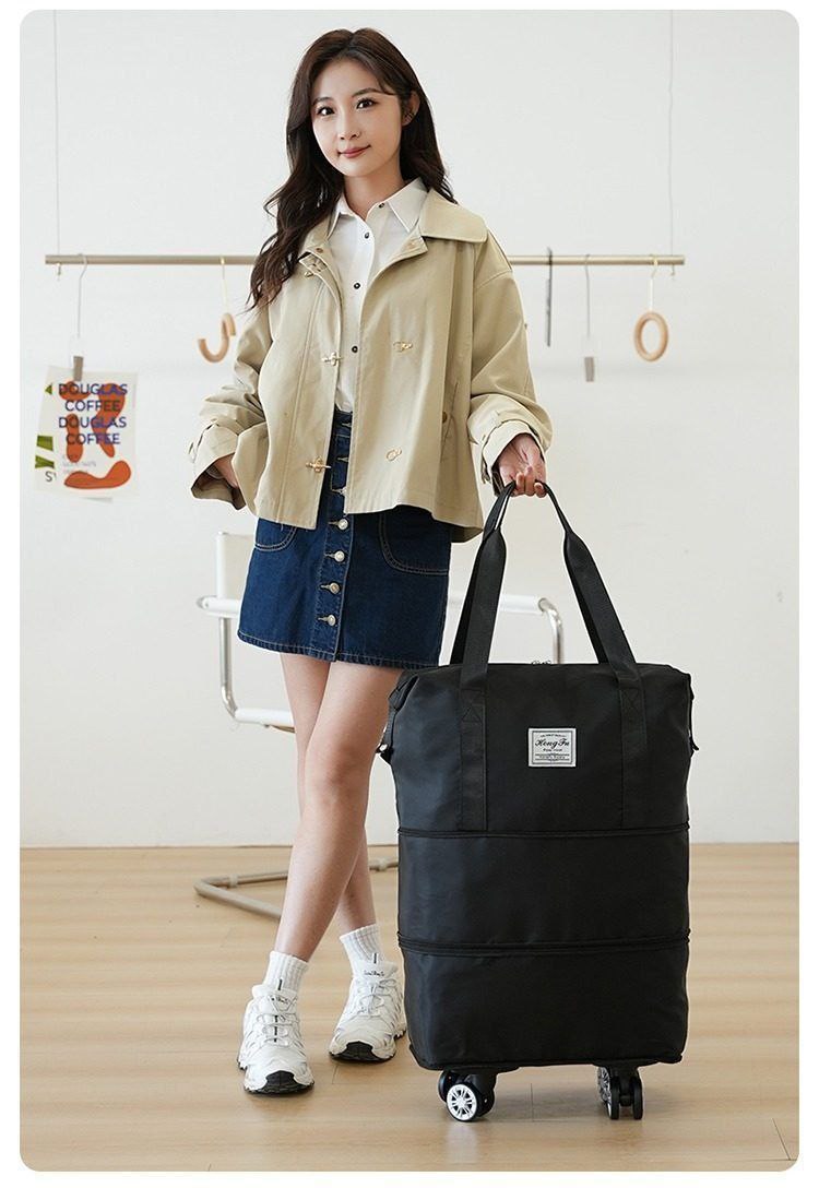 Imported Waterproof Travel Bag with Wheels | 2-Zip Expansion S1 Code : 1359