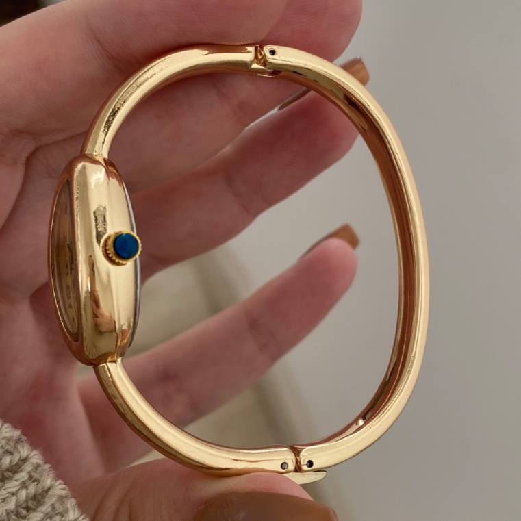 Cartier Classic Watch – White/Black/Gold Dial with Stones S1