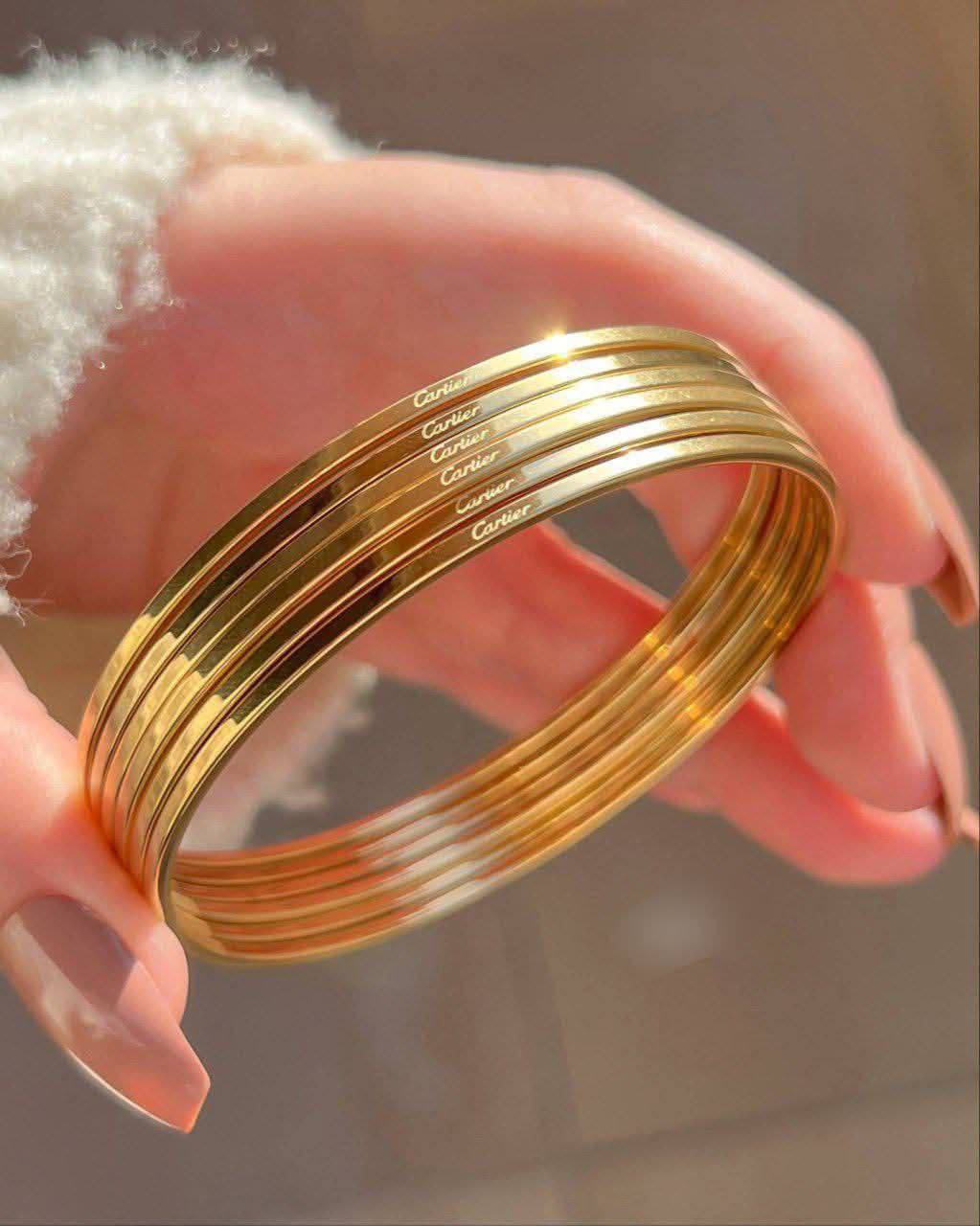 Cartier-Inspired Pure Stainless Steel 316 Bangle Set S1