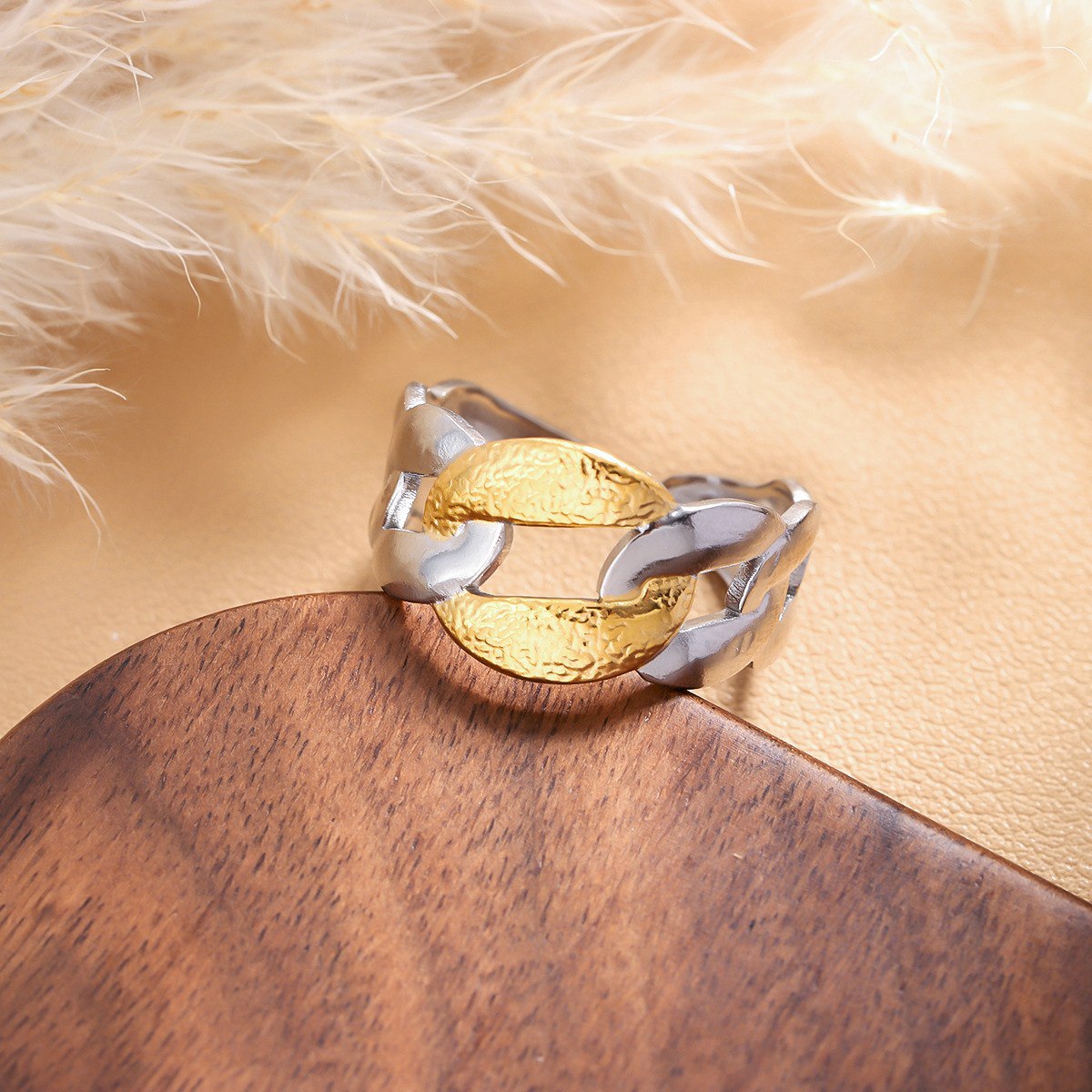 Pure Stainless Steel Ring 316 – Free Size, Silver or Gold S2