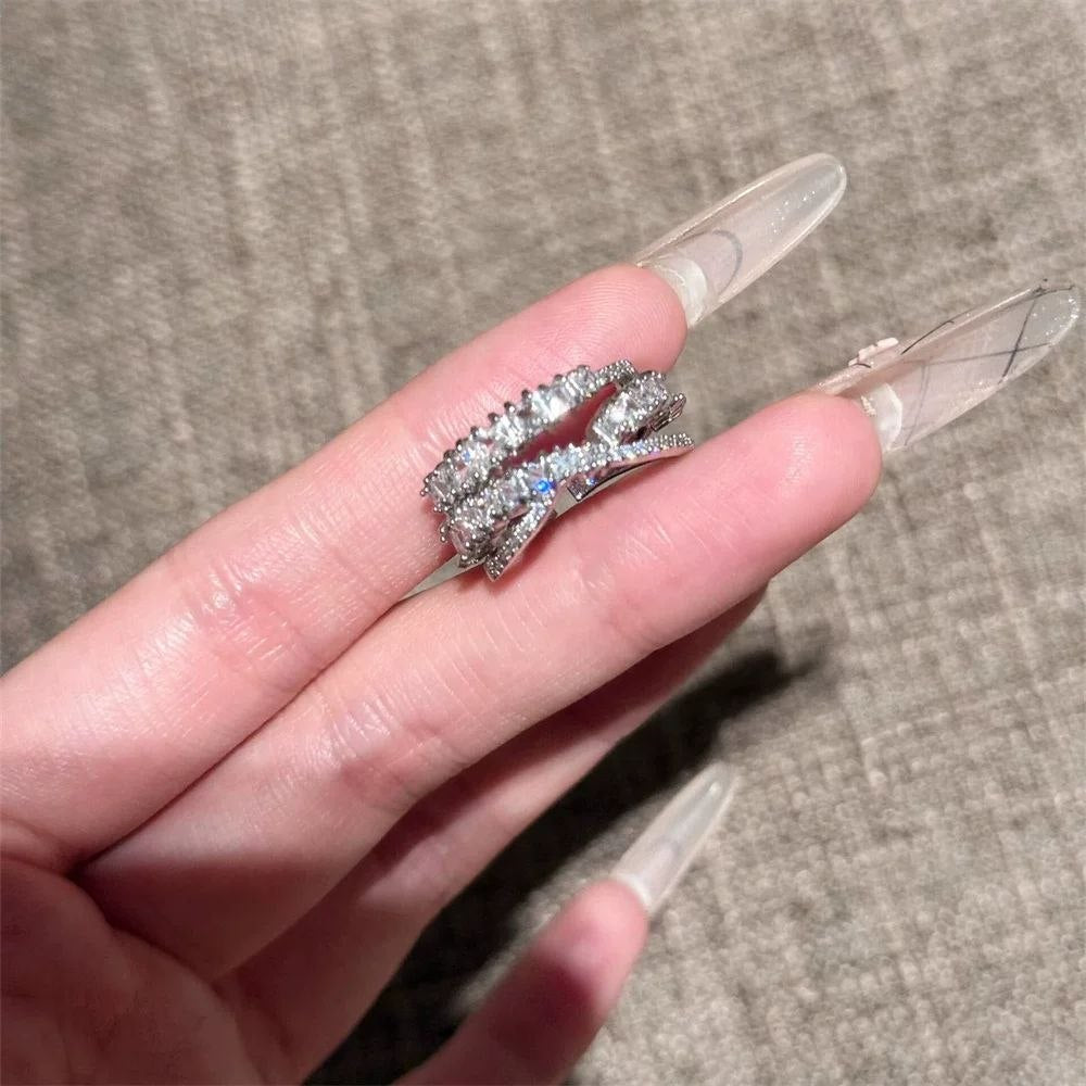 Gold-Plated Zircon Stone Ring – Free Size S1