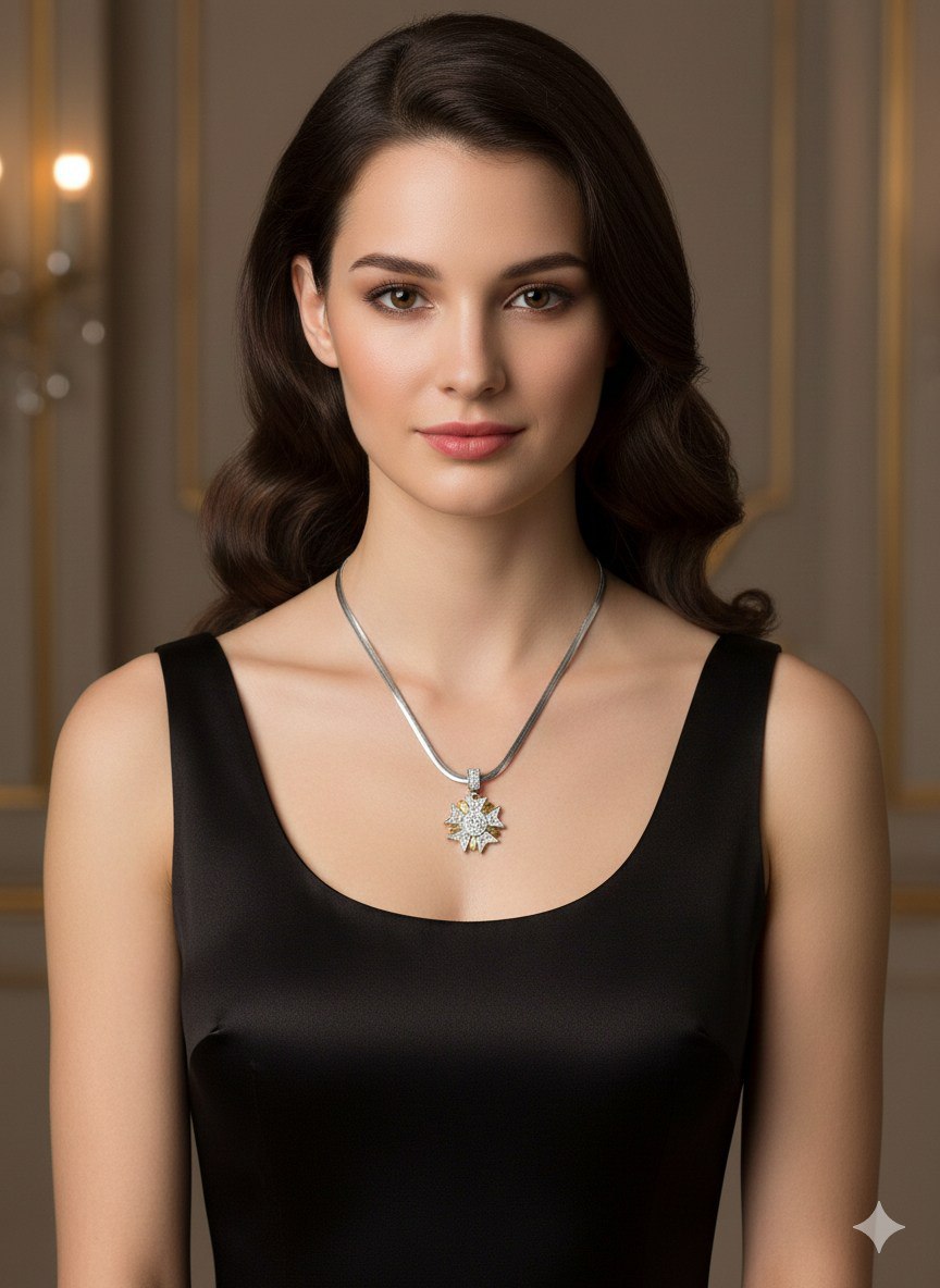 PureSteel 316 Zircon Stone Necklace S2