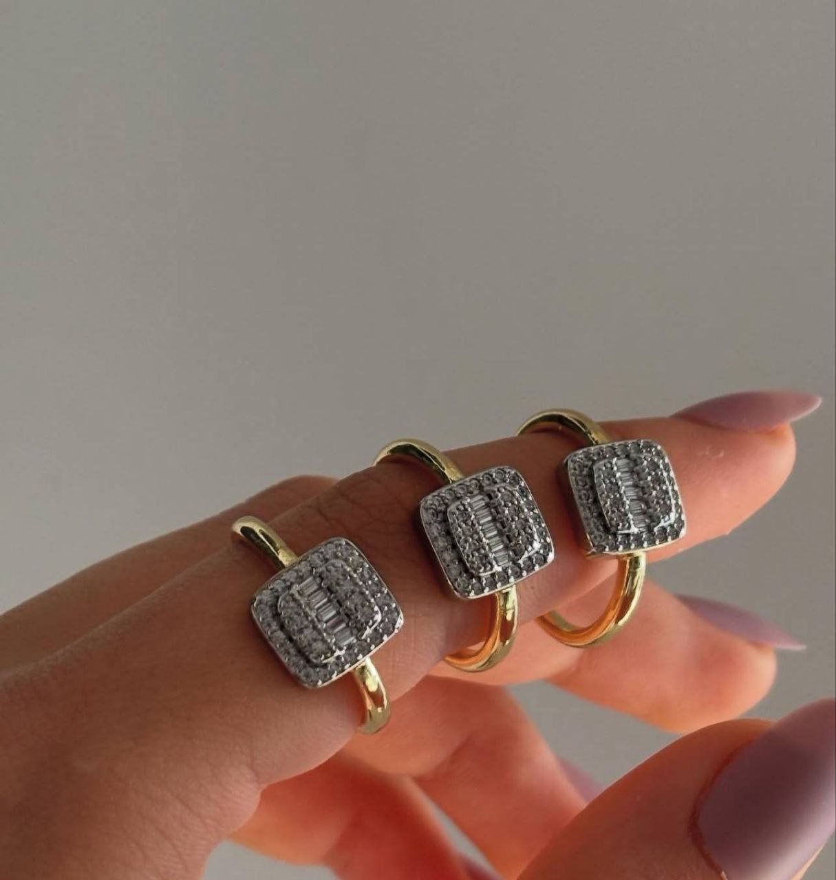 Gold Plated Free Size Ring with Zircon Stones S1