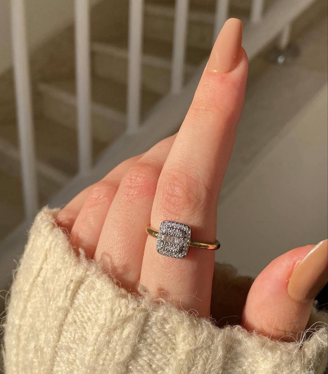 Gold Plated Free Size Ring with Zircon Stones S1