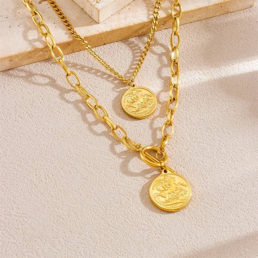 Double Layer Queen Necklace Stainless Steel 316 S1