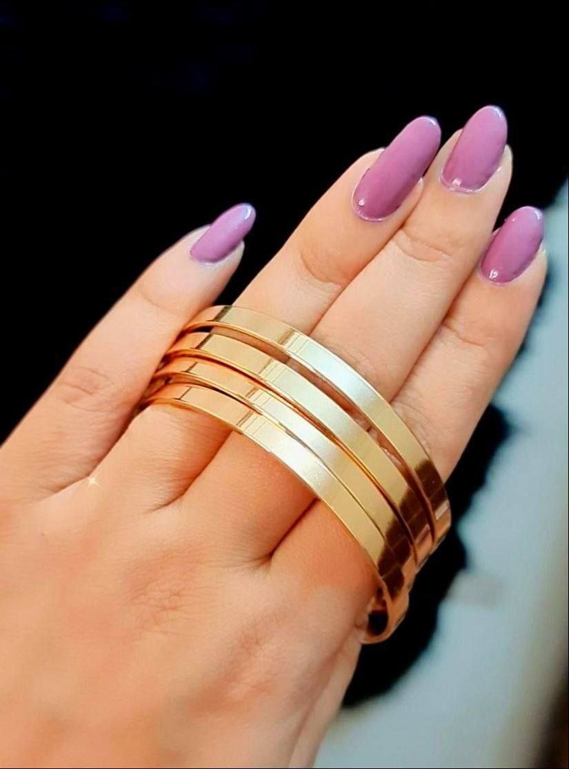 Mirror Style Bracelet Set Chinese Gold – 4 Pieces S1