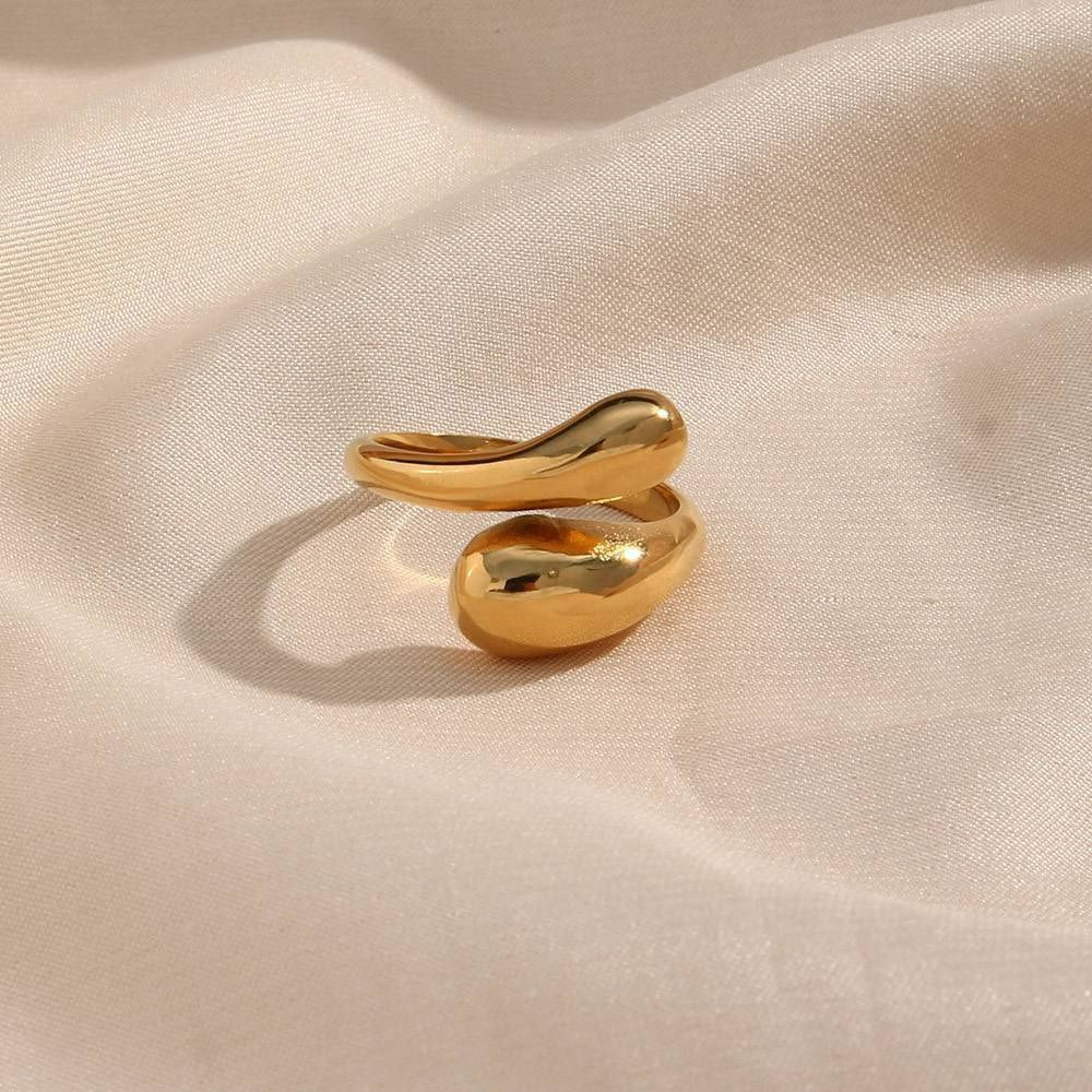 Heavy Stainless Steel Ring – Pure 316, Real Gold Plated S1