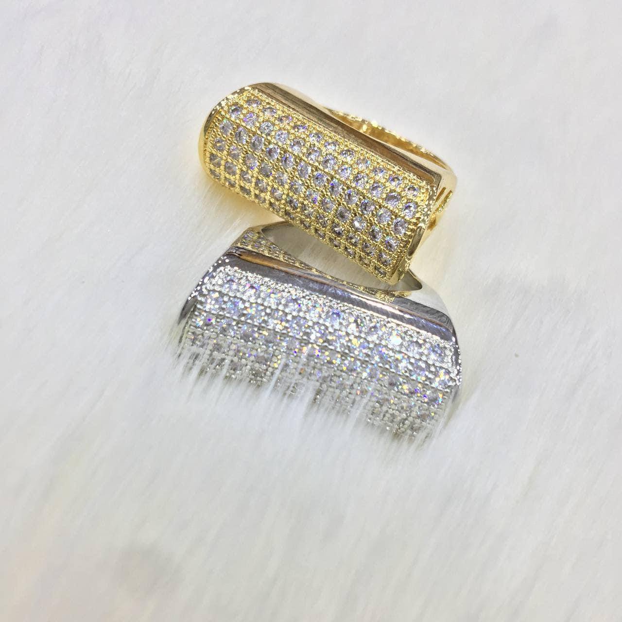 Chinese Gold Handbag Ring with Zircon Stones S1