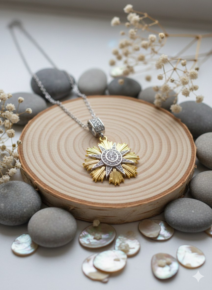 Pure 316 Stainless Steel Necklace with Zircon Stones S2