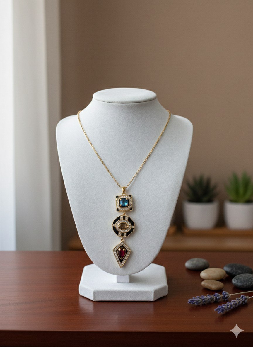 Pure 316 Stainless Steel Necklace with Zircon Stones S2