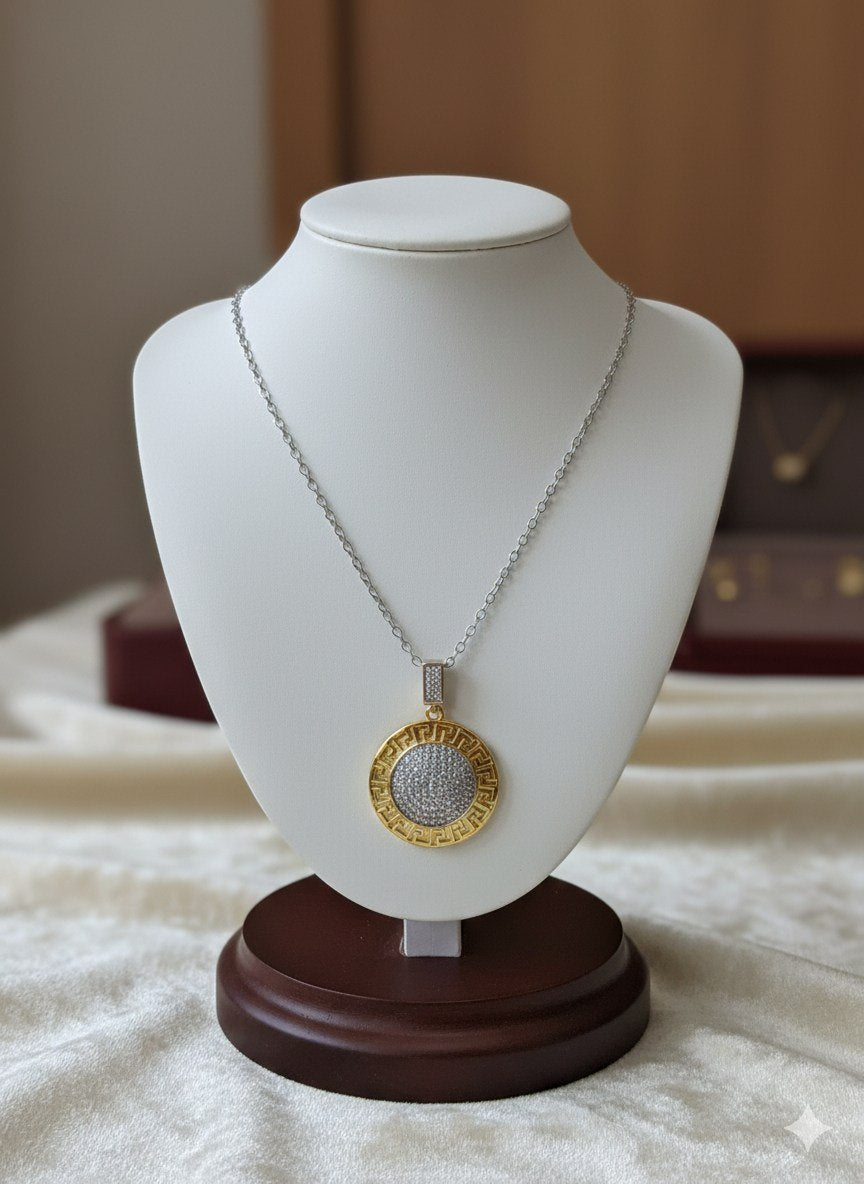 Pure 316 Stainless Steel Necklace with Zircon Stones S2