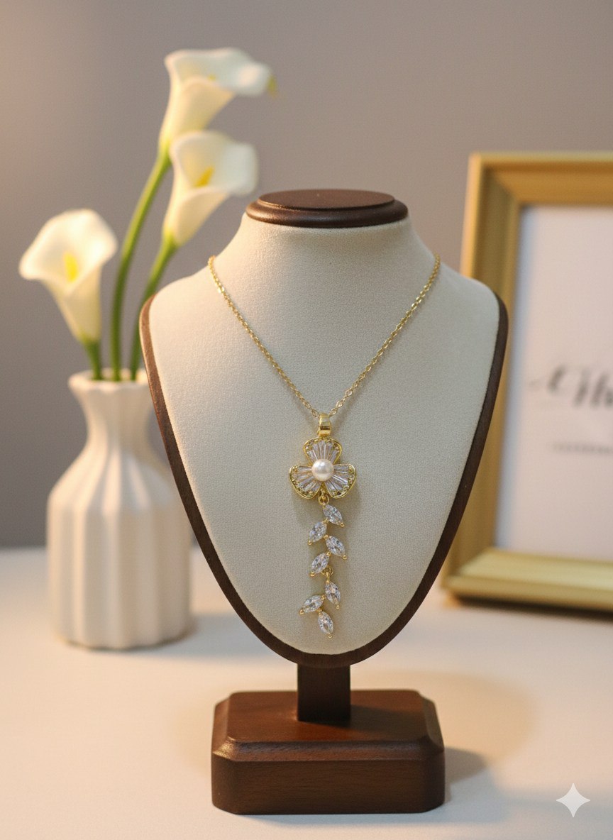 Pure 316 Stainless Steel Necklace with Zircon Stones S2