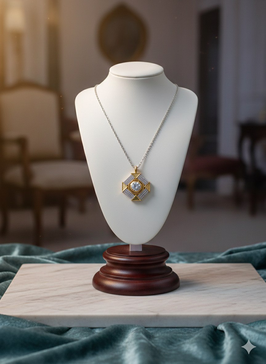 Pure 316 Stainless Steel Necklace with Zircon Stones S2