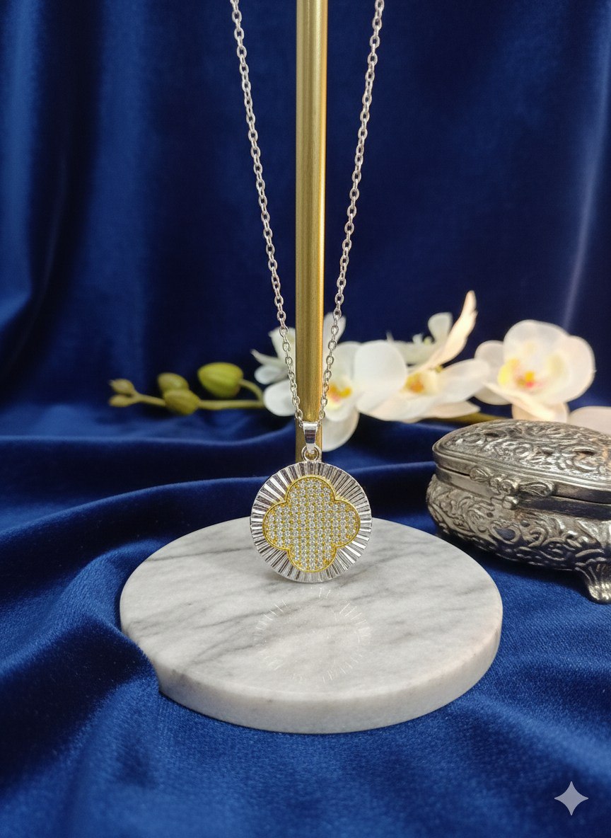 Pure 316 Stainless Steel Necklace with Zircon Stones S2