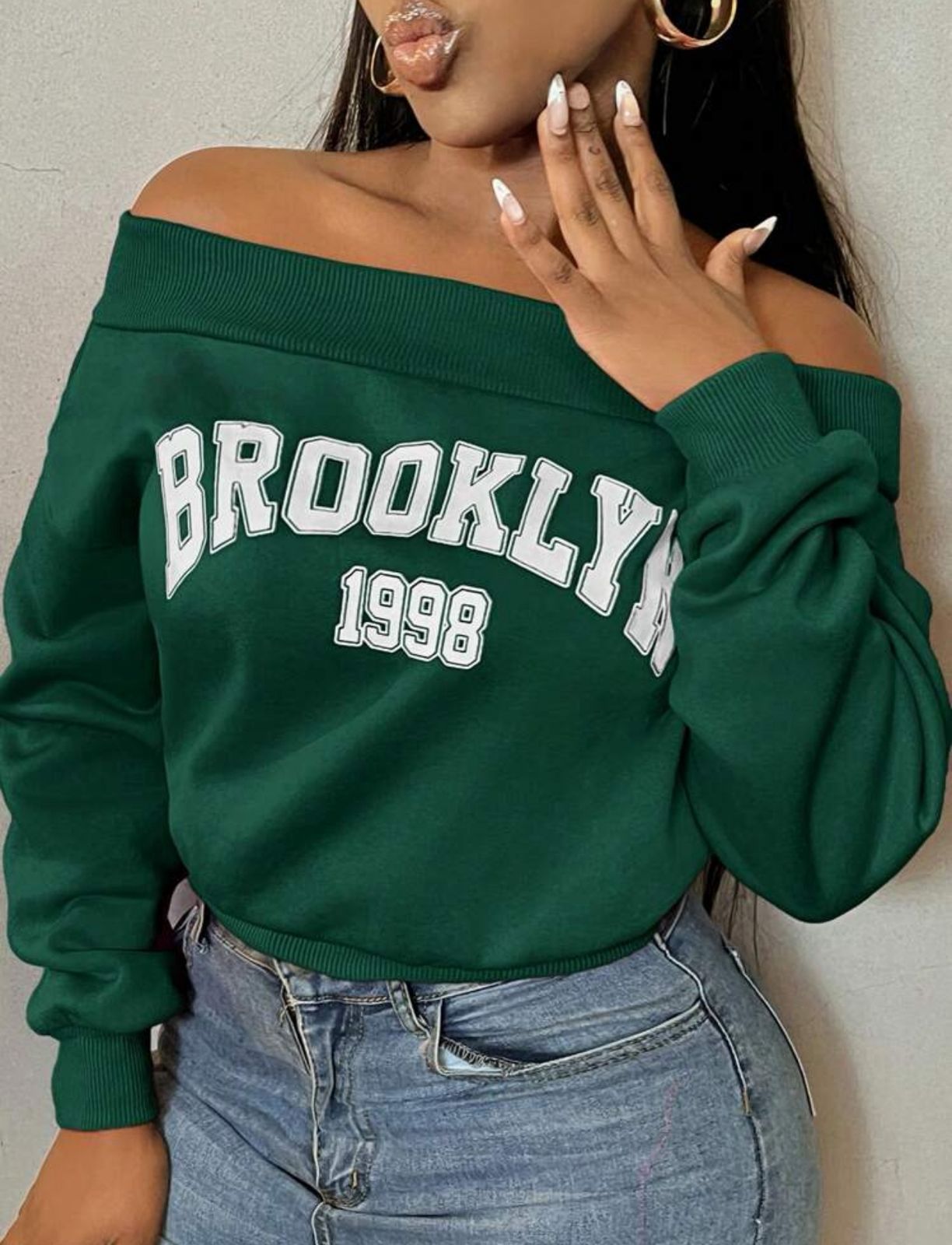 SHEIN SXY Drop Shoulder Letter Graphic Sweatshirt – Women’s Casual Wear