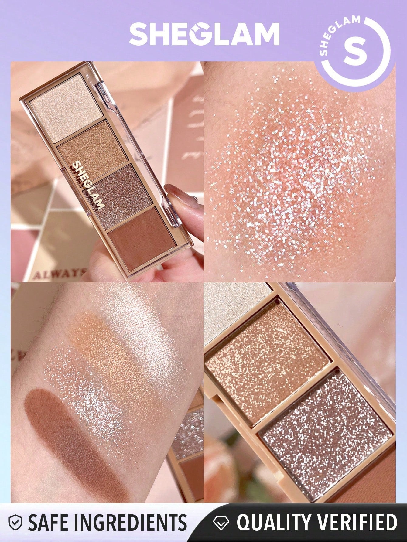 SHEGLAM Essential Square Eyeshadow Quad – Valentine Edition