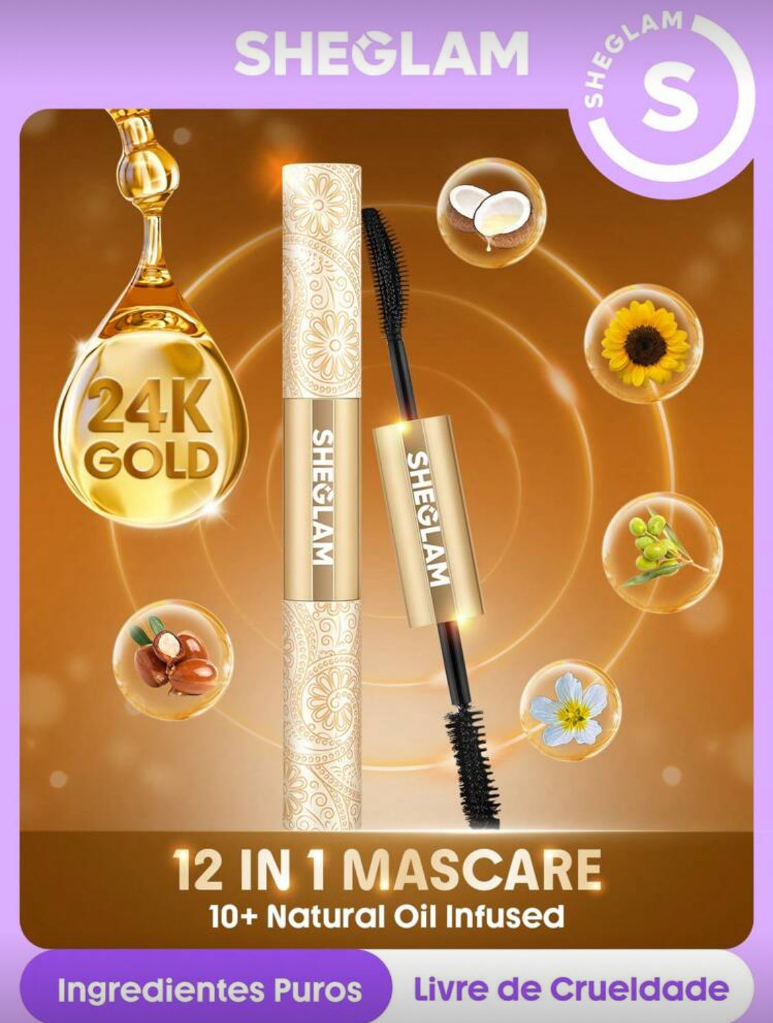 SHEGLAM All-In-One 24K Mascara – Volume, Length & Curl