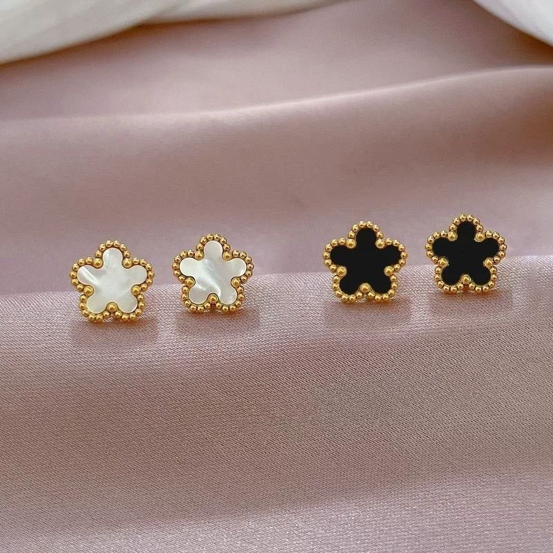 Five-Petal Flower Stud Earring – Pure 316 Stainless Steel S1