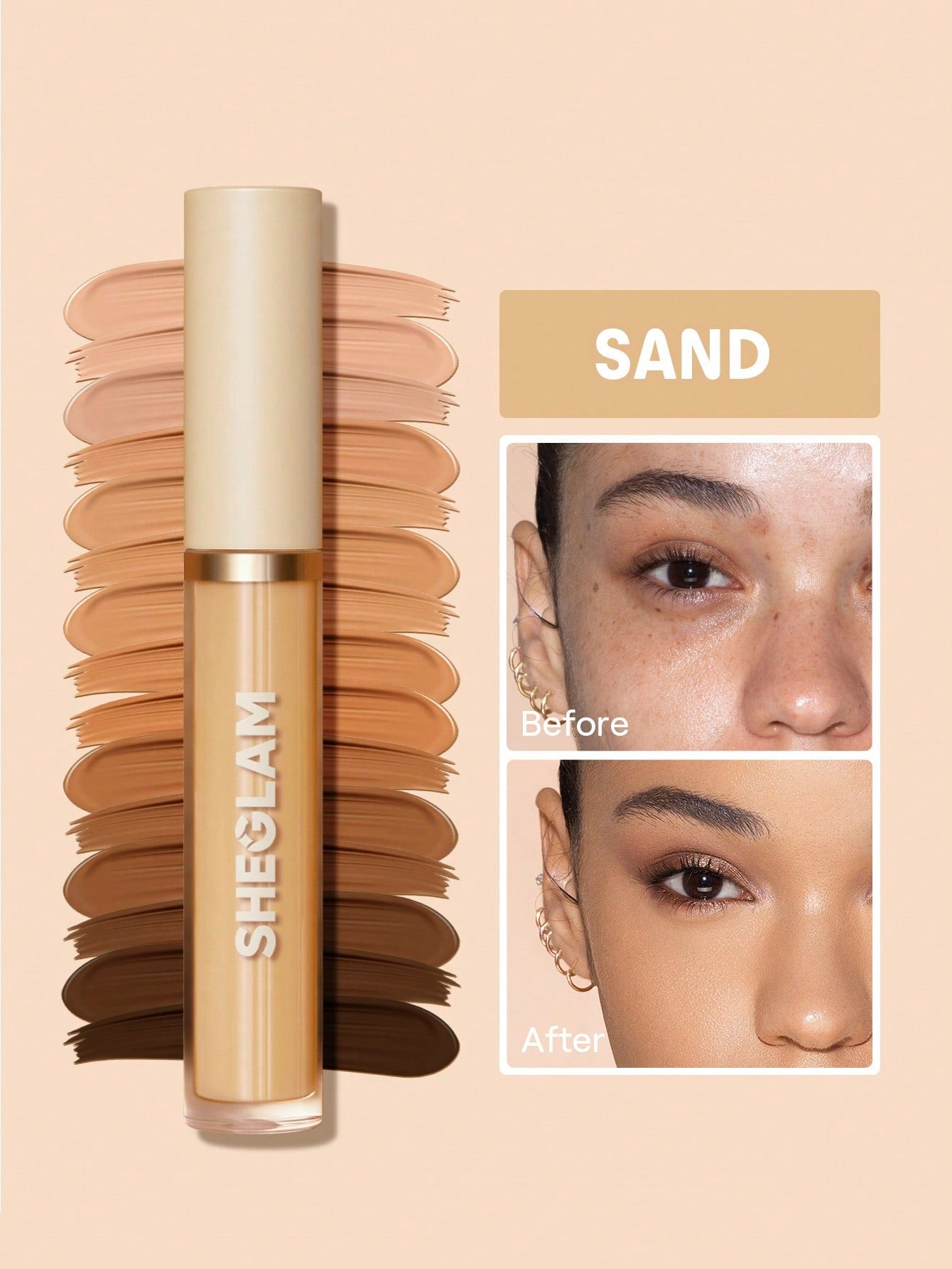 SHEGLAM Like Magic 12H Full Coverage Liquid Concealer – Long-Wear, Lightweight, Brightening Matte Finish - MK4167