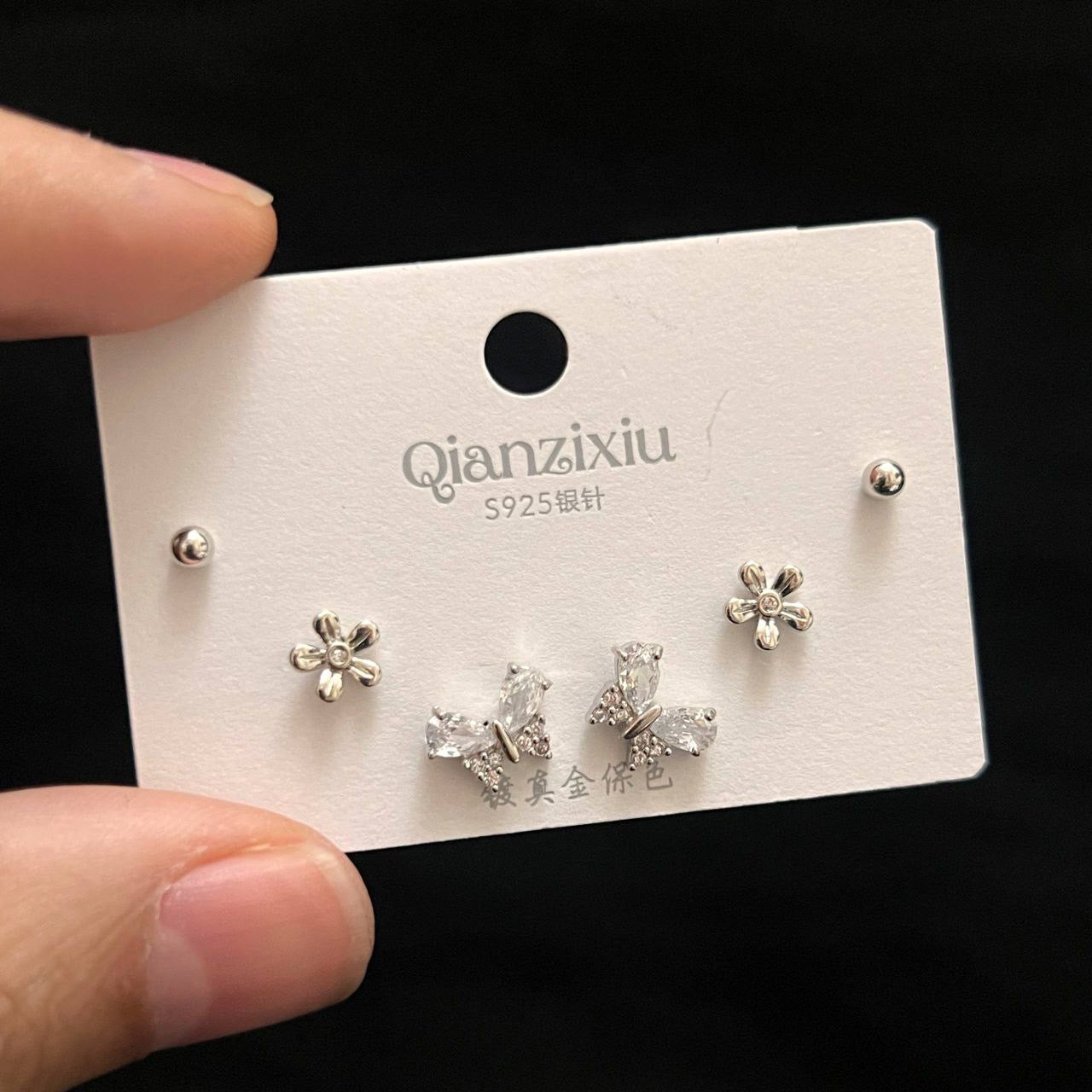 Chinese Gold Jewelry Set with Zircon Stones – 3 Pieces S1