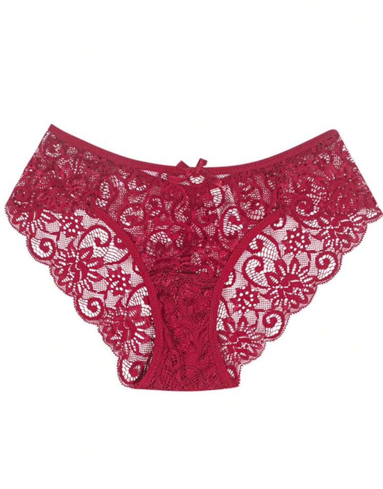 5pcs Low-Waist Lace Cut-Out Thong Panties – Sexy Lingerie Set