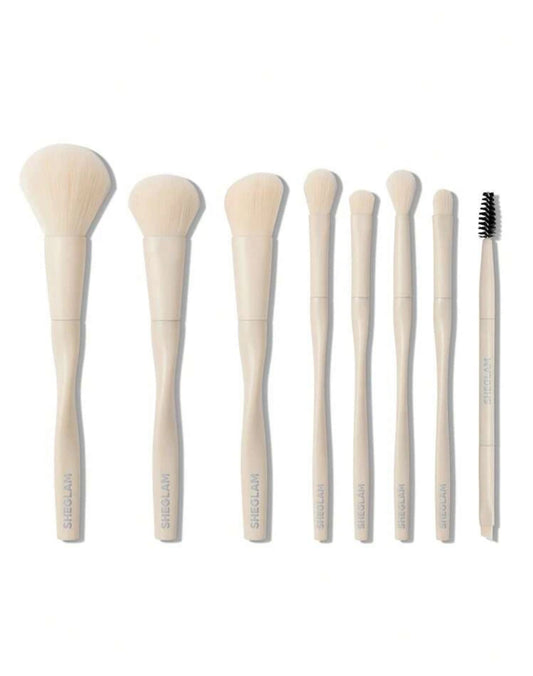 SHEGLAM 8-Piece Professional Makeup Brush Set – Soft, Travel-Friendly Beauty Tools - MK4039