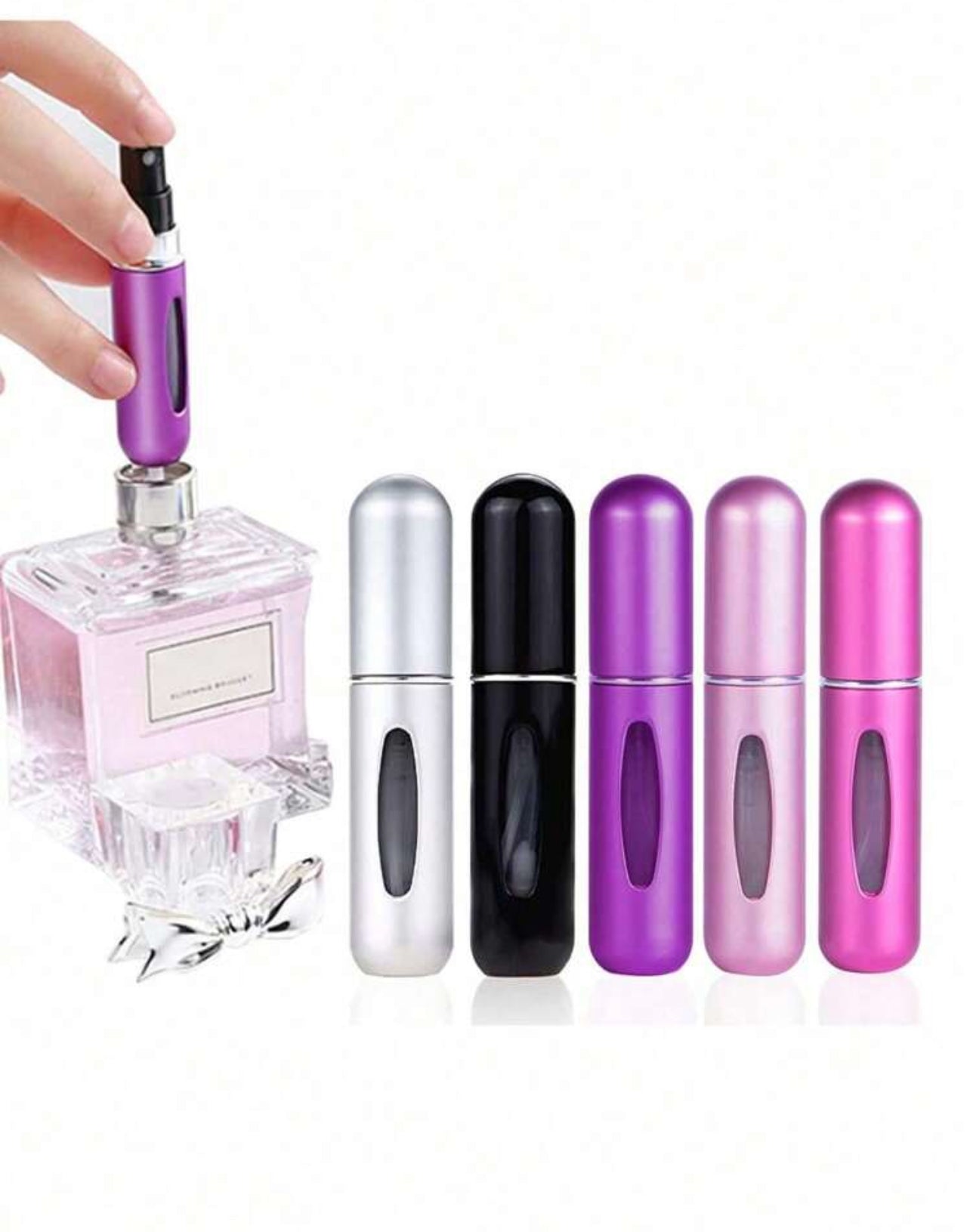 Mini Perfume Spray Bottles – 5ml (Set of 5) – Colorful Refillable Atomizers - MK4101