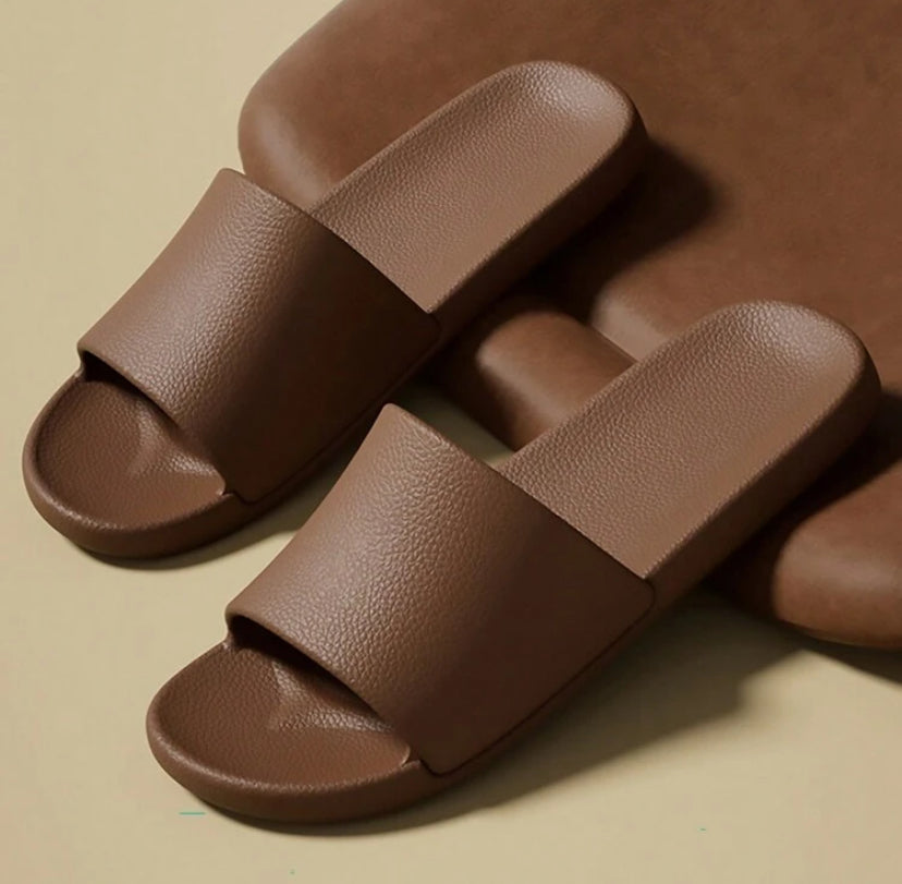 2024 New Glossy PU EVA Slippers – Premium Lightweight Couples Slides with Minimalist Design - K2007