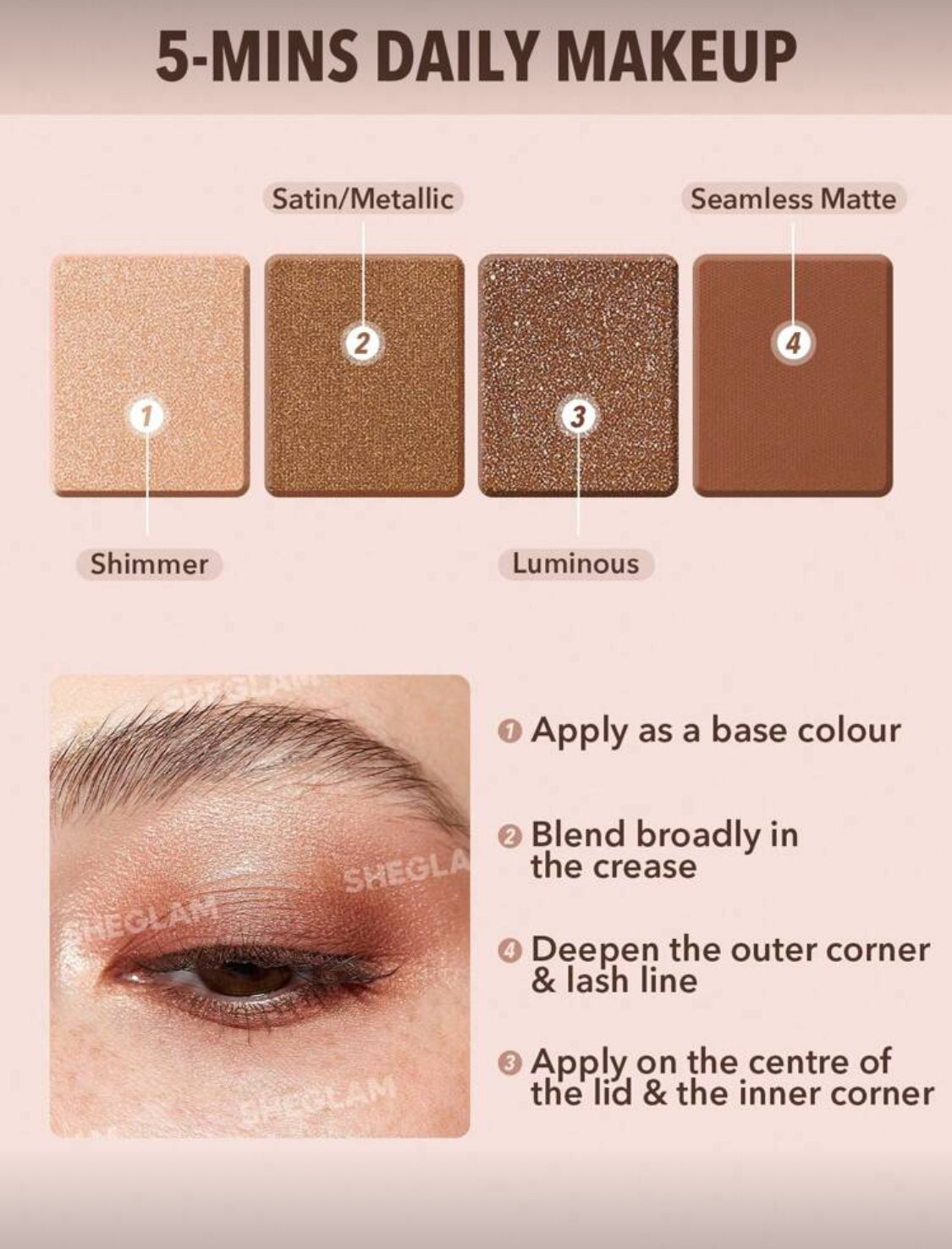 SHEGLAM Essential Square Eyeshadow Quad – Valentine Edition