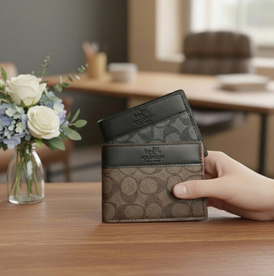 COACH Men’s Leather Wallet – Premium Quality S1 code:Mk