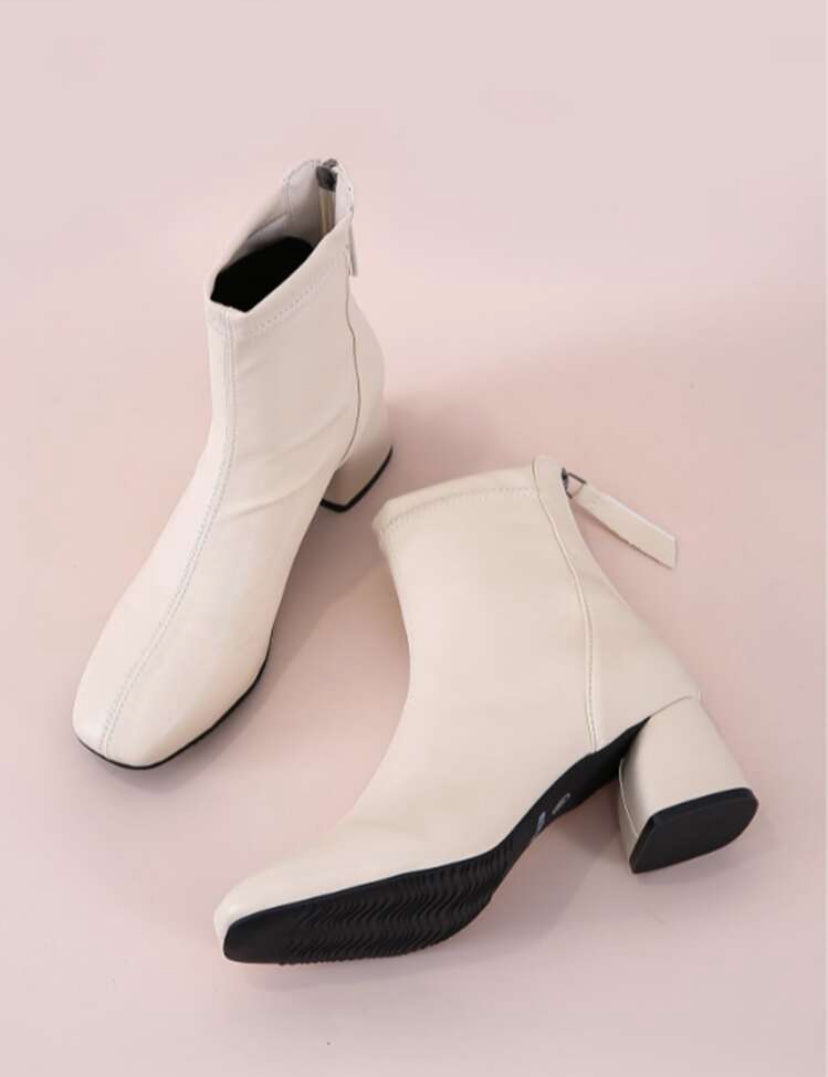 Women's Fashion Solid Color Ankle Boots Fashion Match Leggings With Back Zipper